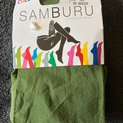 Warm Cecilia d Rafael SAMBURU 80 denier LODEN GREEN Opaque tights Extra Large XL